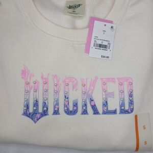 Wicked For Good Target Mad Engine Butterfly Pearl Graphic Sweatshirt S NWT